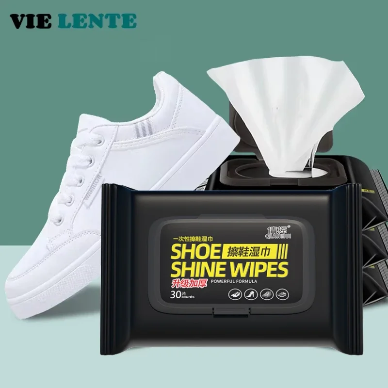 Sneaker Cleaner - 12-60 個使い捨て靴クリーンワイプポータブル白靴クリーニングケアワイプスニーカークリーニングクイックウェットワイプ VIE LENTE
